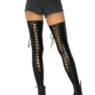 LEG AVENUE LACE UP BACK THIGH HIGH 8250LU12